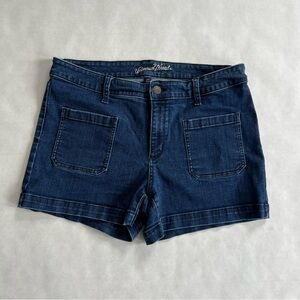 Universal Thread Dark Blue Jean Denim Shorts Sailor Pockets Women’s Size 14